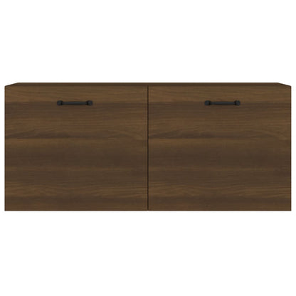 Wandkast 80x35x36,5 cm bewerkt hout bruin eikenkleur