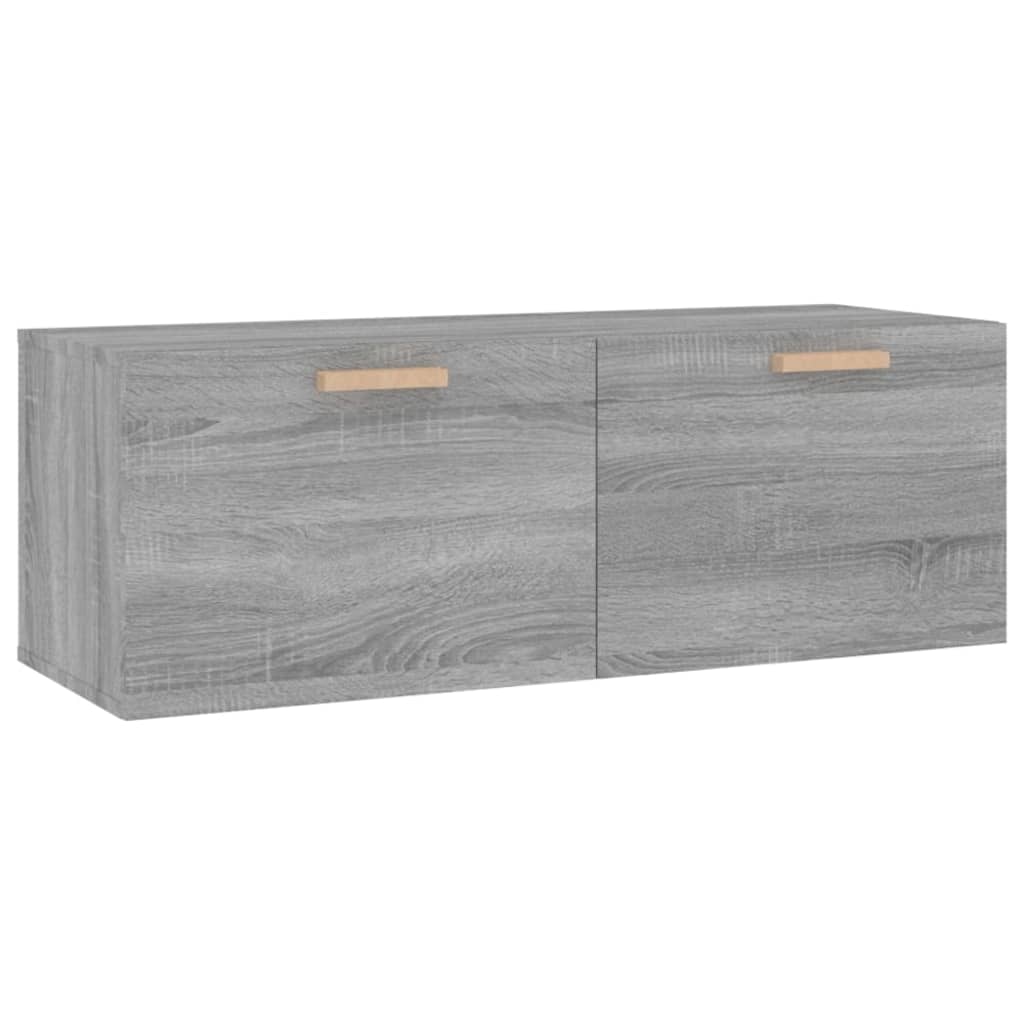 Wandkast 100x36,5x35 cm bewerkt hout grijs sonoma eikenkleurig