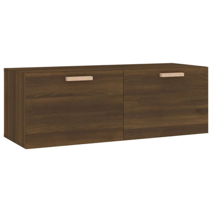 Wandkast 100x36,5x35 cm bewerkt hout bruin eikenkleur