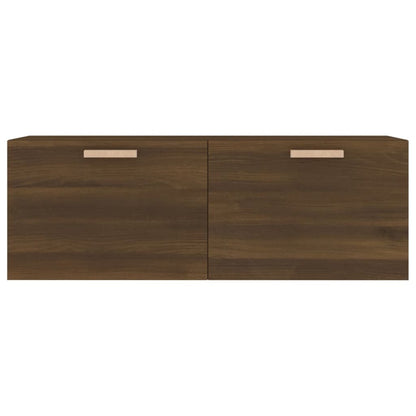 Wandkast 100x36,5x35 cm bewerkt hout bruin eikenkleur