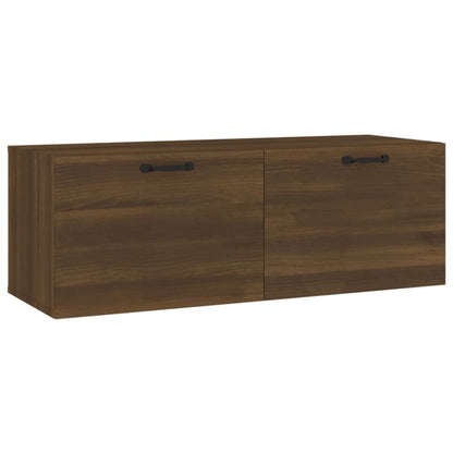 Wandkast 100x36,5x35 cm bewerkt hout bruin eikenkleur