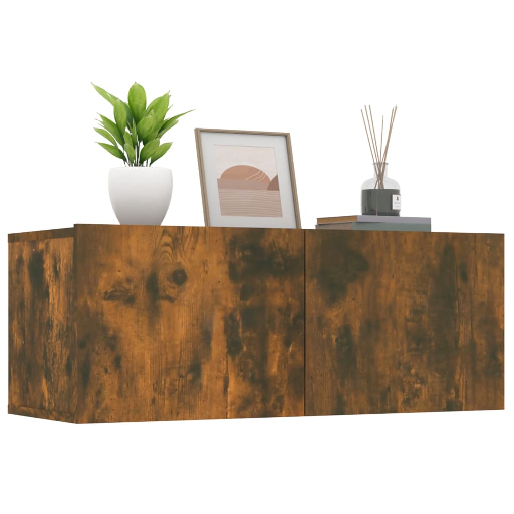 Tv-meubelen 2 st 80x30x30 cm bewerkt hout gerookt eikenkleur