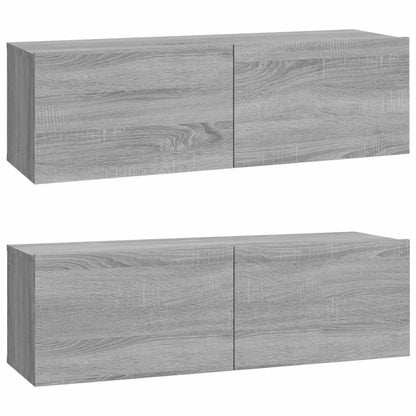 Tv-wandmeubels 2 st 100x30x30 cm hout grijs sonoma eikenkleurig