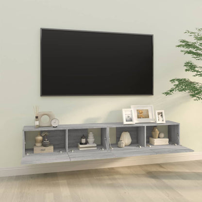 Tv-wandmeubels 2 st 100x30x30 cm hout grijs sonoma eikenkleurig