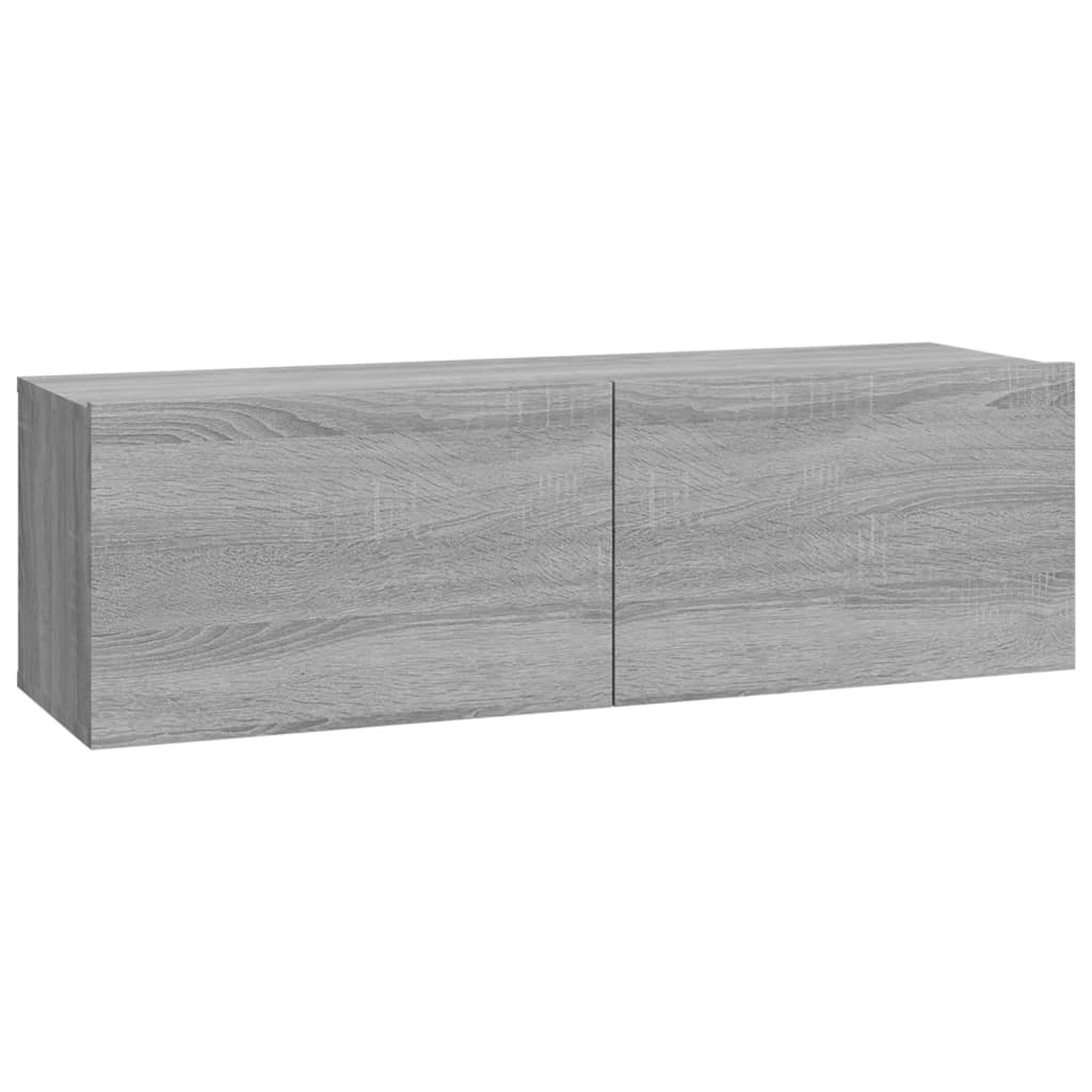 Tv-wandmeubels 2 st 100x30x30 cm hout grijs sonoma eikenkleurig