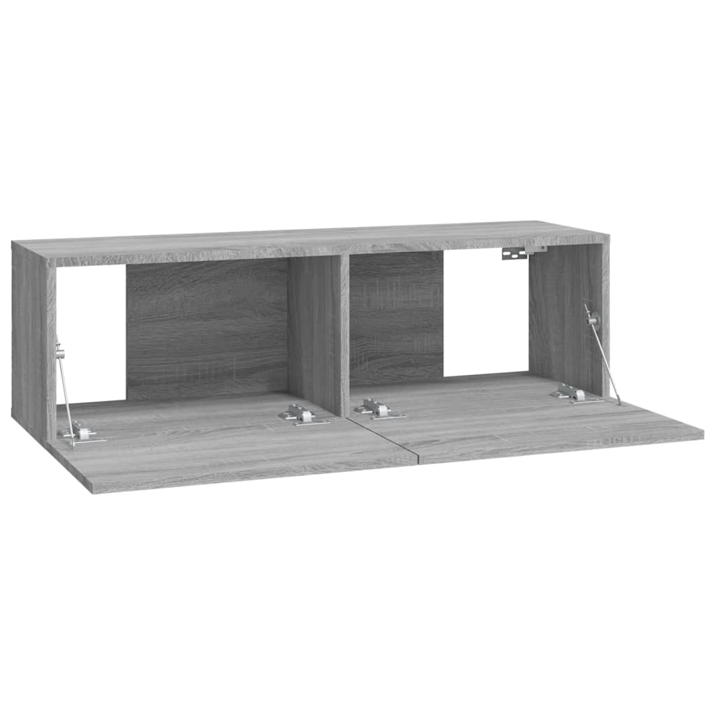 Tv-wandmeubels 2 st 100x30x30 cm hout grijs sonoma eikenkleurig