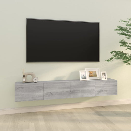 Tv-wandmeubels 2 st 100x30x30 cm hout grijs sonoma eikenkleurig