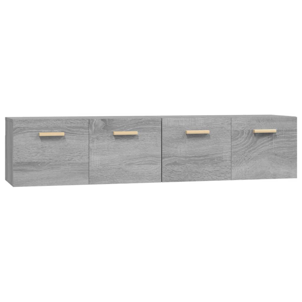 Wandkasten 2 st 80x35x36,5 cm bewerkt hout grijs sonoma eiken