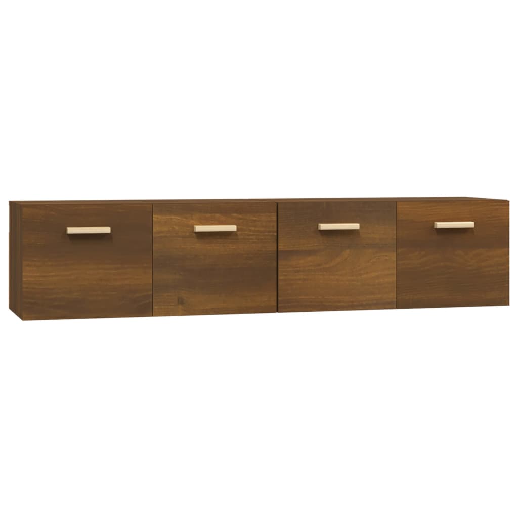 Wandkasten 2 st 80x35x36,5 cm bewerkt hout bruin eikenkleur