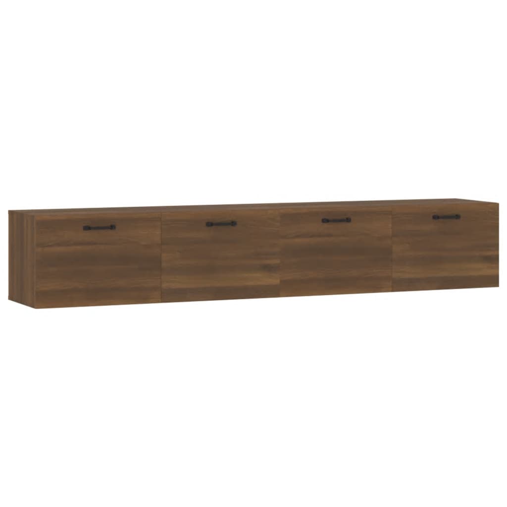 Wandkasten 2 st 100x36,5x35 cm bewerkt hout bruin eikenkleur