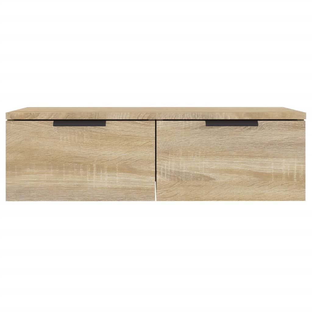 Wandkasten 2 st 68x30x20 cm bewerkt hout gerookt eiken