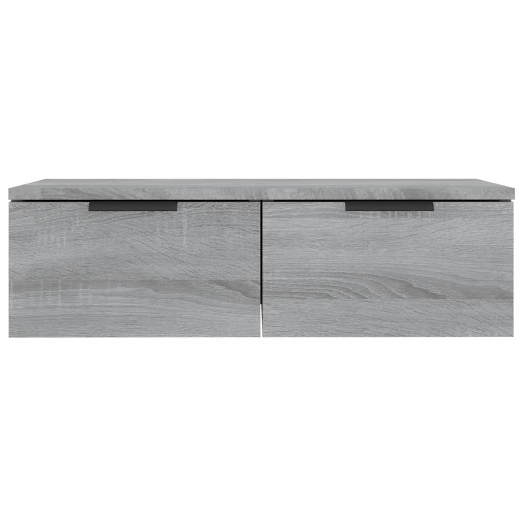 Wandkasten 2 st 68x30x20 cm bewerkt hout grijs sonoma eiken