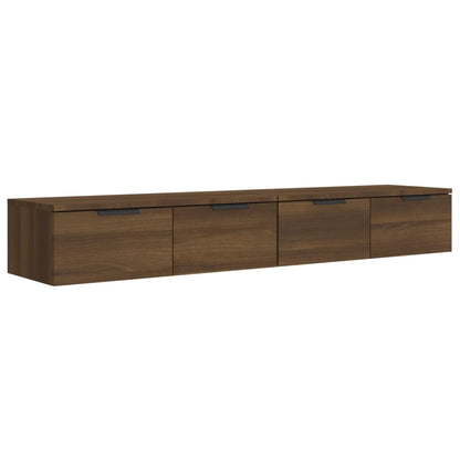 Wandkasten 2 st 68x30x20 cm bewerkt hout bruin eikenkleur