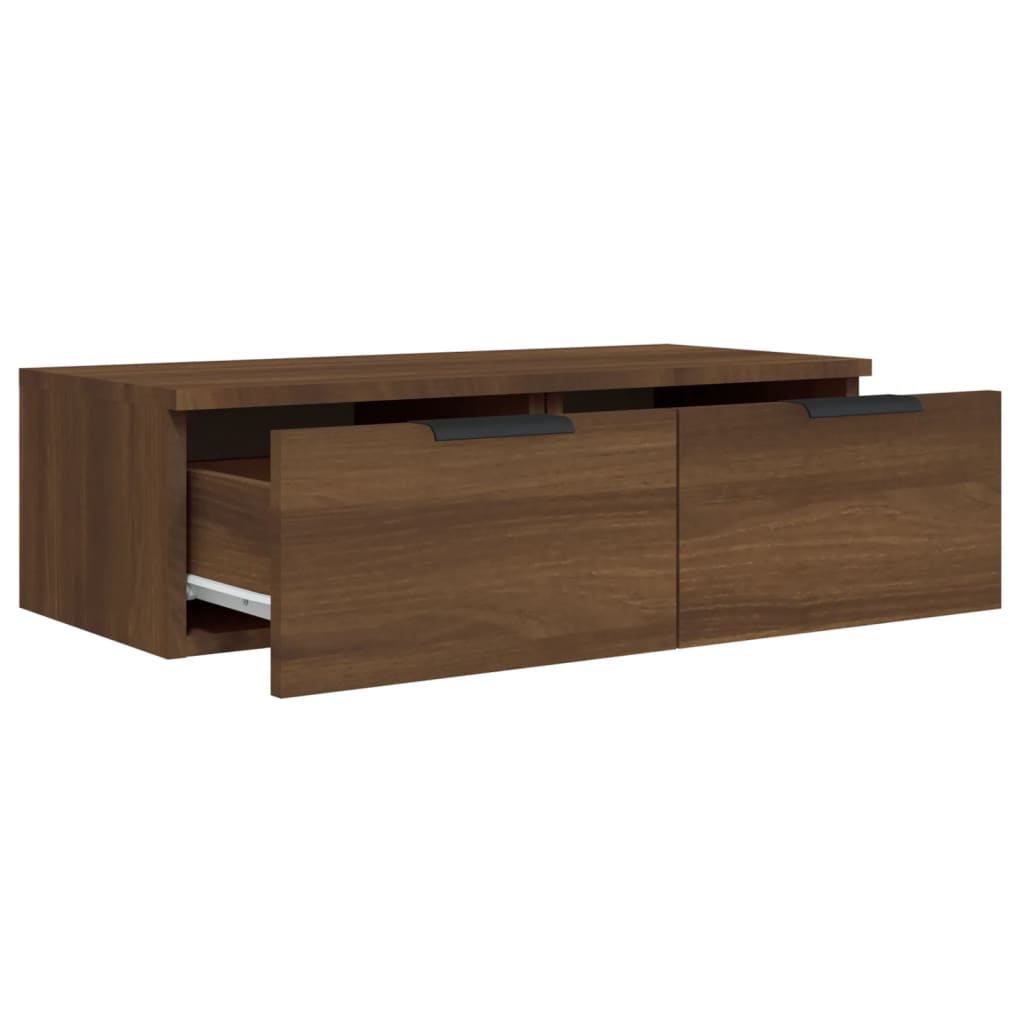 Wandkasten 2 st 68x30x20 cm bewerkt hout bruin eikenkleur