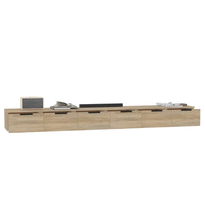 Wandkasten 2 st 102x30x20 cm bewerkt hout sonoma eikenkleurig