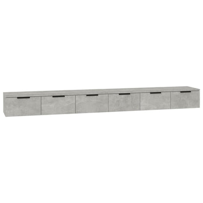 Wandkasten 2 st 102x30x20 cm bewerkt hout betongrijs