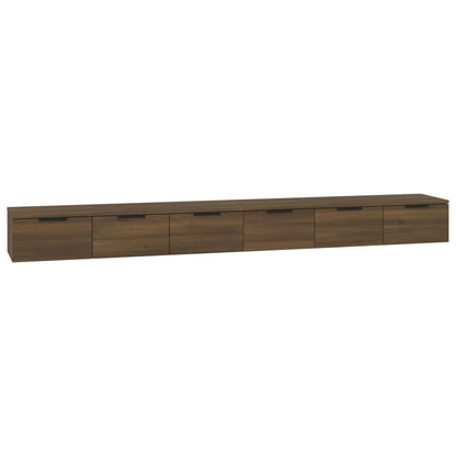 Wandkasten 2 st 102x30x20 cm bewerkt hout bruin eikenkleur