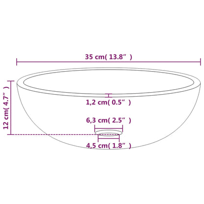 Wasbak 35x12 cm gehard glas wit