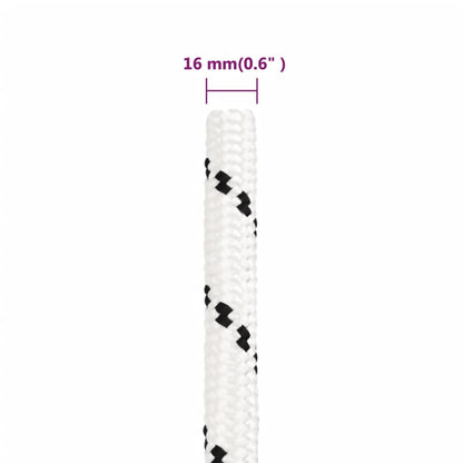 Werktouw 16 mm 100 m polyester wit