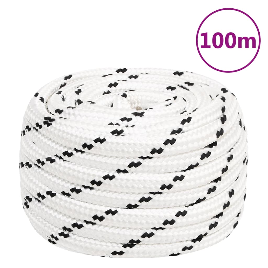 Werktouw 18 mm 100 m polyester wit