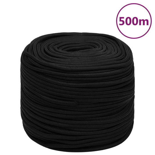 Werktouw 6 mm 500 m polyester zwart