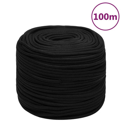 Werktouw 8 mm 100 m polyester zwart