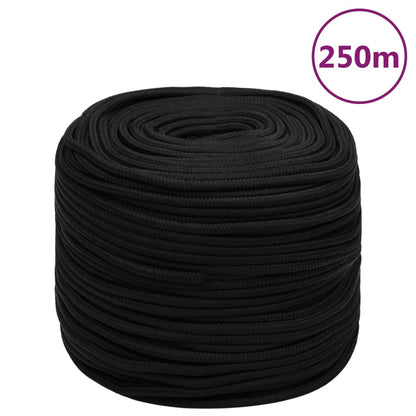 Werktouw 8 mm 250 m polyester zwart