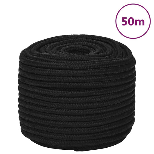 Werktouw 12 mm 50 m polyester zwart