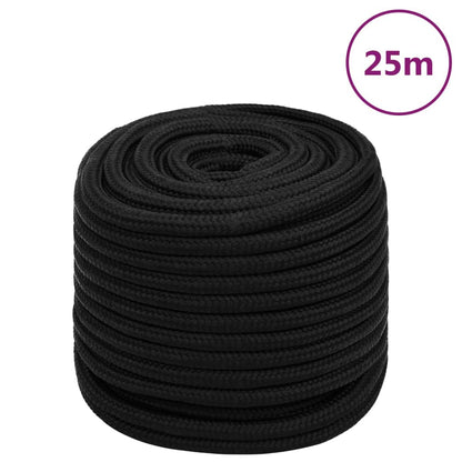 Werktouw 18 mm 25 m polyester zwart