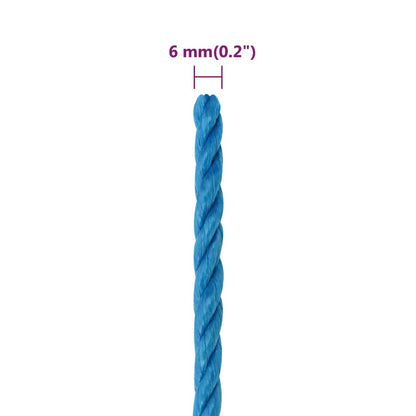 Werktouw 6 mm 250 m polypropeen blauw