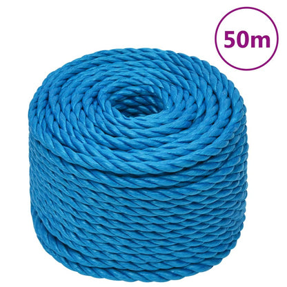 Werktouw 14 mm 50 m polypropeen blauw