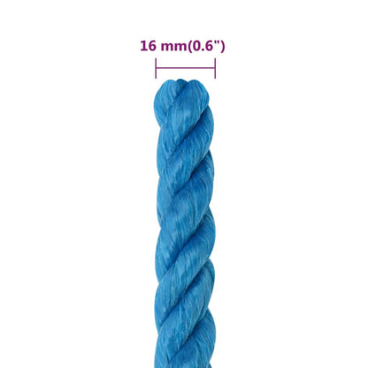 Werktouw 16 mm 50 m polypropeen blauw