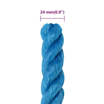 Werktouw 24 mm 50 m polypropeen blauw