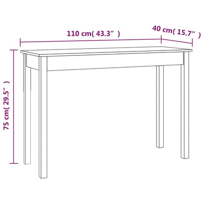 Wandtafel 110x40x75 cm massief grenenhout