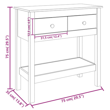 Wandtafel 75x35x75 cm massief grenenhout