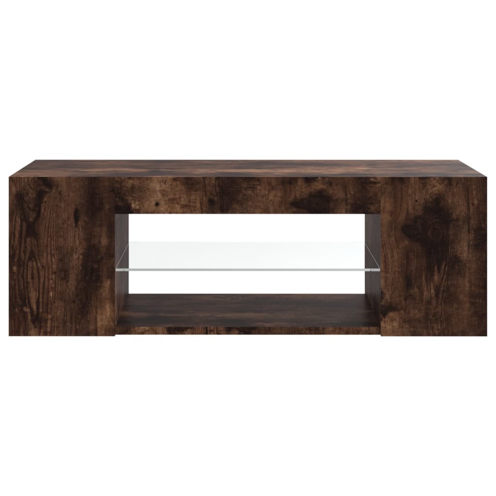 Tv-meubel met LED-verlichting 90x39x30 cm gerookt eikenkleurig