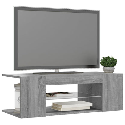 Tv-meubel met LED-verlichting 90x39x30 cm grijs sonoma eiken