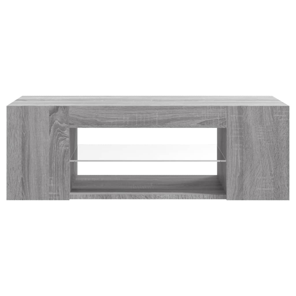 Tv-meubel met LED-verlichting 90x39x30 cm grijs sonoma eiken