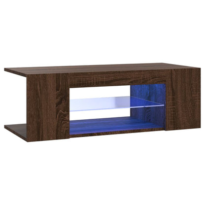 Tv-meubel met LED-verlichting 90x39x30 cm bruin eikenkleur