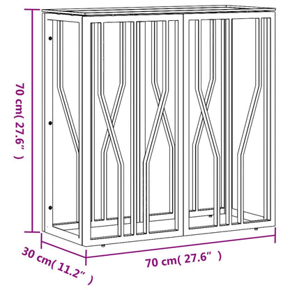 Wandtafel 70x30x70 cm roestvrij staal en glas goudkleurig