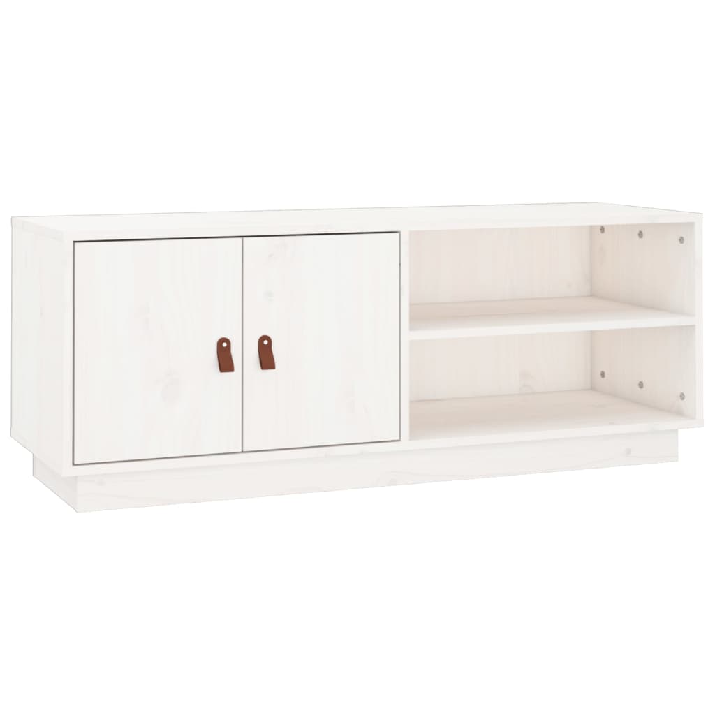 Tv-meubel 105x34x40 cm massief grenenhout wit