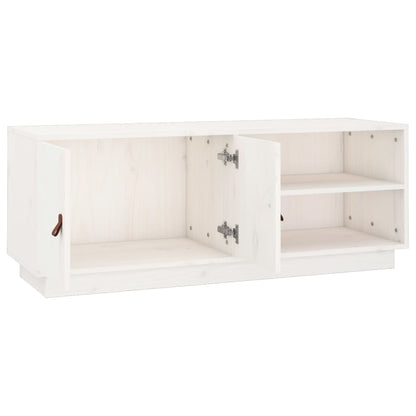 Tv-meubel 105x34x40 cm massief grenenhout wit