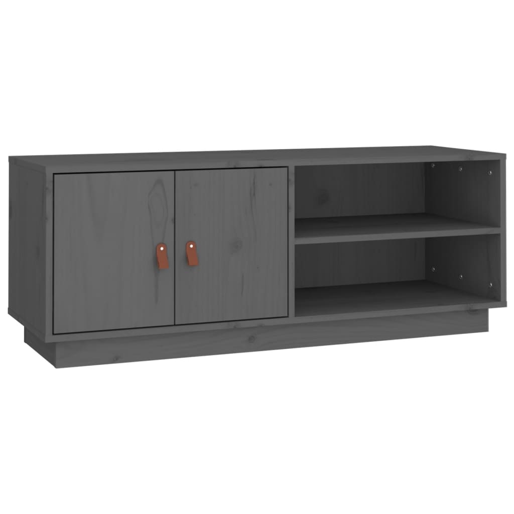 Tv-meubel 105x34x40 cm massief grenenhout grijs