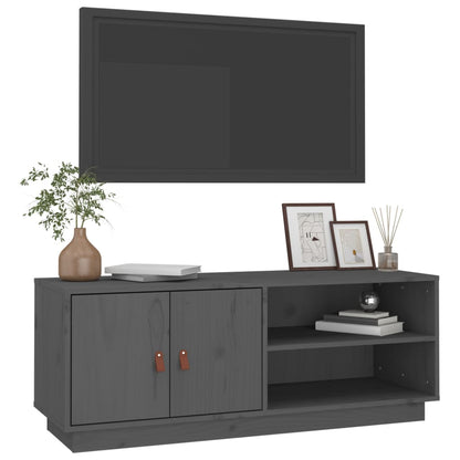 Tv-meubel 105x34x40 cm massief grenenhout grijs