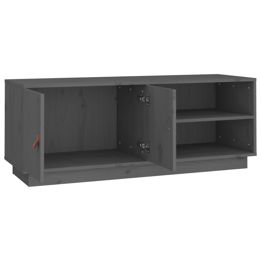 Tv-meubel 105x34x40 cm massief grenenhout grijs