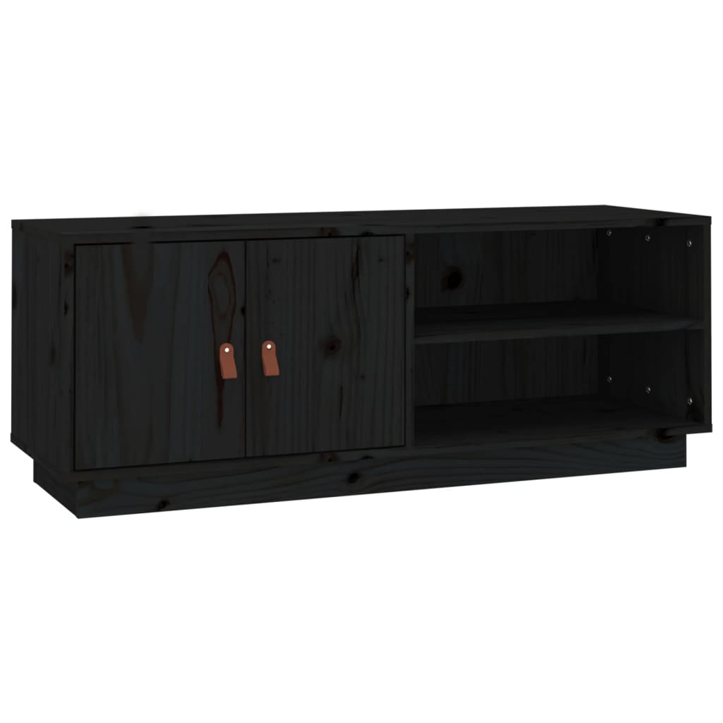 Tv-meubel 105x34x40 cm massief grenenhout zwart