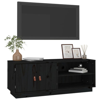 Tv-meubel 105x34x40 cm massief grenenhout zwart