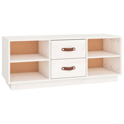 Tv-meubel 100x34x40 cm massief grenenhout wit