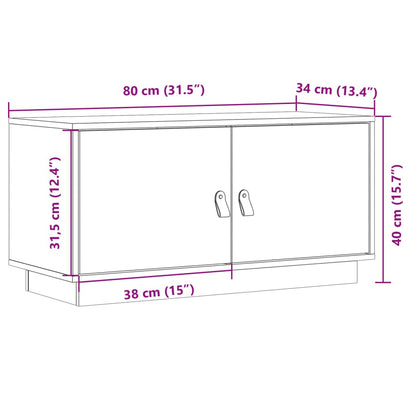 Tv-meubel 80x34x40 cm massief grenenhout grijs