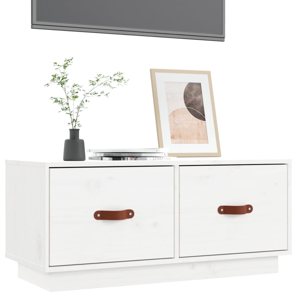 Tv-meubel 80x34x35 cm massief grenenhout wit